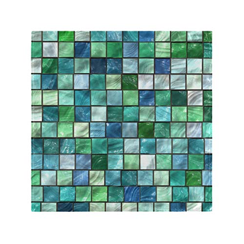 Cloth Napkins Polyester Dinner Napkins Set of 6 Green Mosaic Turquoise Blue Napkins Great for Indoor/Outdoor Dining Special Occasions or Dinner Parties