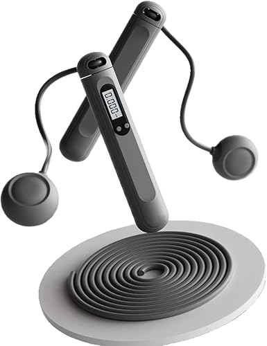 Cuerda de saltar inalámbrica con contador para fitness, cuerda de saltar inteligente ajustable para hombres, mujeres, niños, boxeo de velocidad al