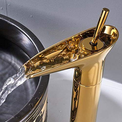 Robinet de lavabo couleur or en laiton de luxe pour un design chic