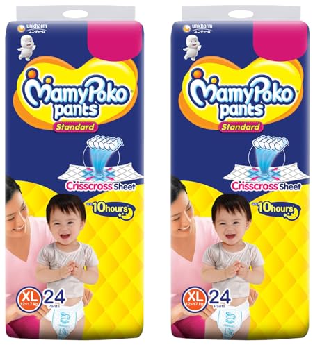 Image of MamyPoko Pants Standard Baby Diapers, X-Large (XL), 24 Count, 12-17 kg (Pack of 2)