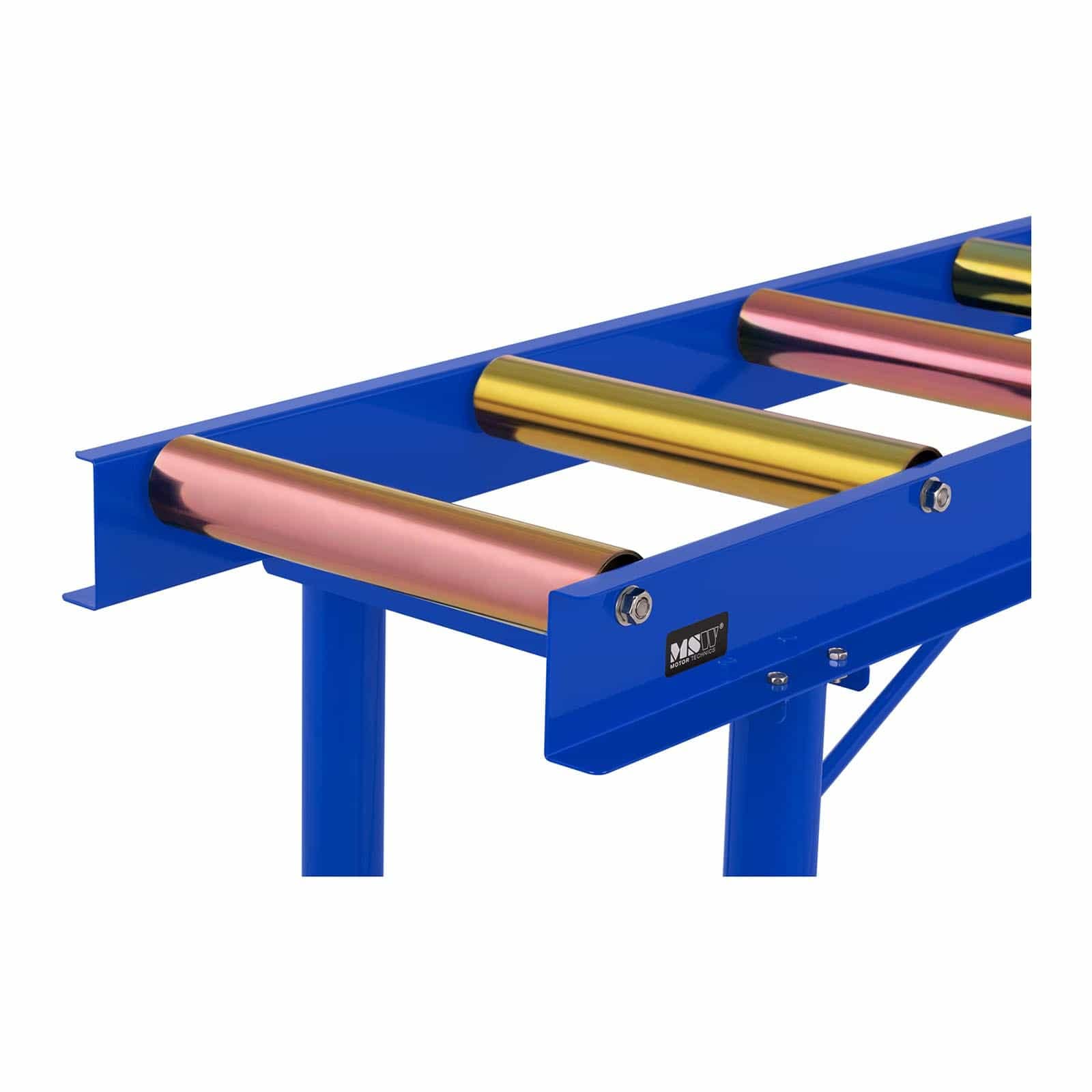MSW Rulliera Folle Rullo Trasportatore per Segatrice MSW-RT-400 (Acciaio, 400 kg, 7 Rulli, 200 x 42 cm)