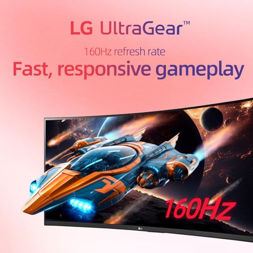 Image of LG 34 inch Ultragear Curved Gaming Monitor, WQHD (3440 x 1440),160Hz, AMD FreeSync Premium, HDR10, 99% sRGB, Tilt /Height Adjustable Stand, Built-in Speakers