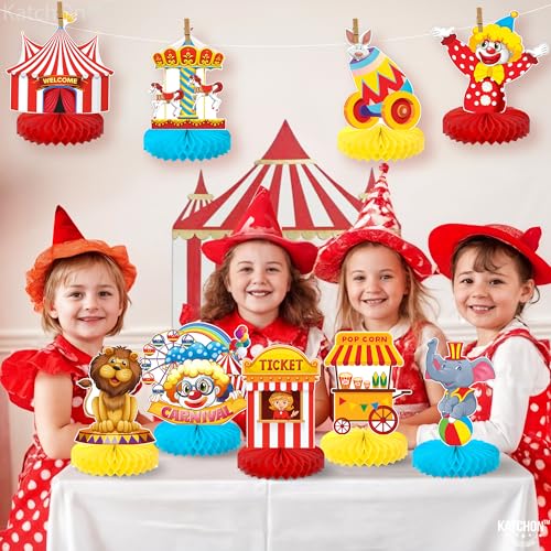 Image of Carnival Centerpieces for Carnival Decorations - Pack of 9 | Carnival Theme Party Decorations | Carnival Centerpieces For Tables Circus Decorations | Circus Theme Party Decorations, KatchOn