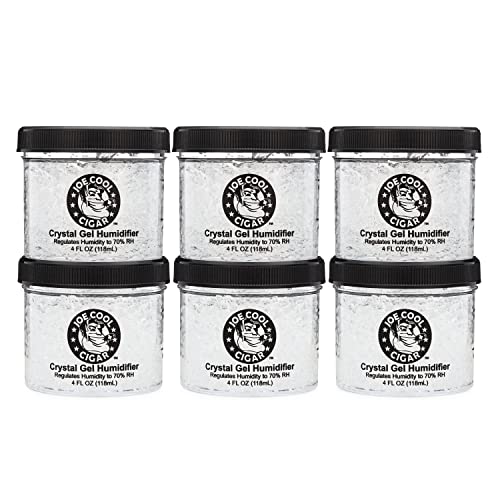 Joe Cool Cigar Crystal Gel Humidifier for Cigar Humidors (4 oz Jars) - 6 PACK