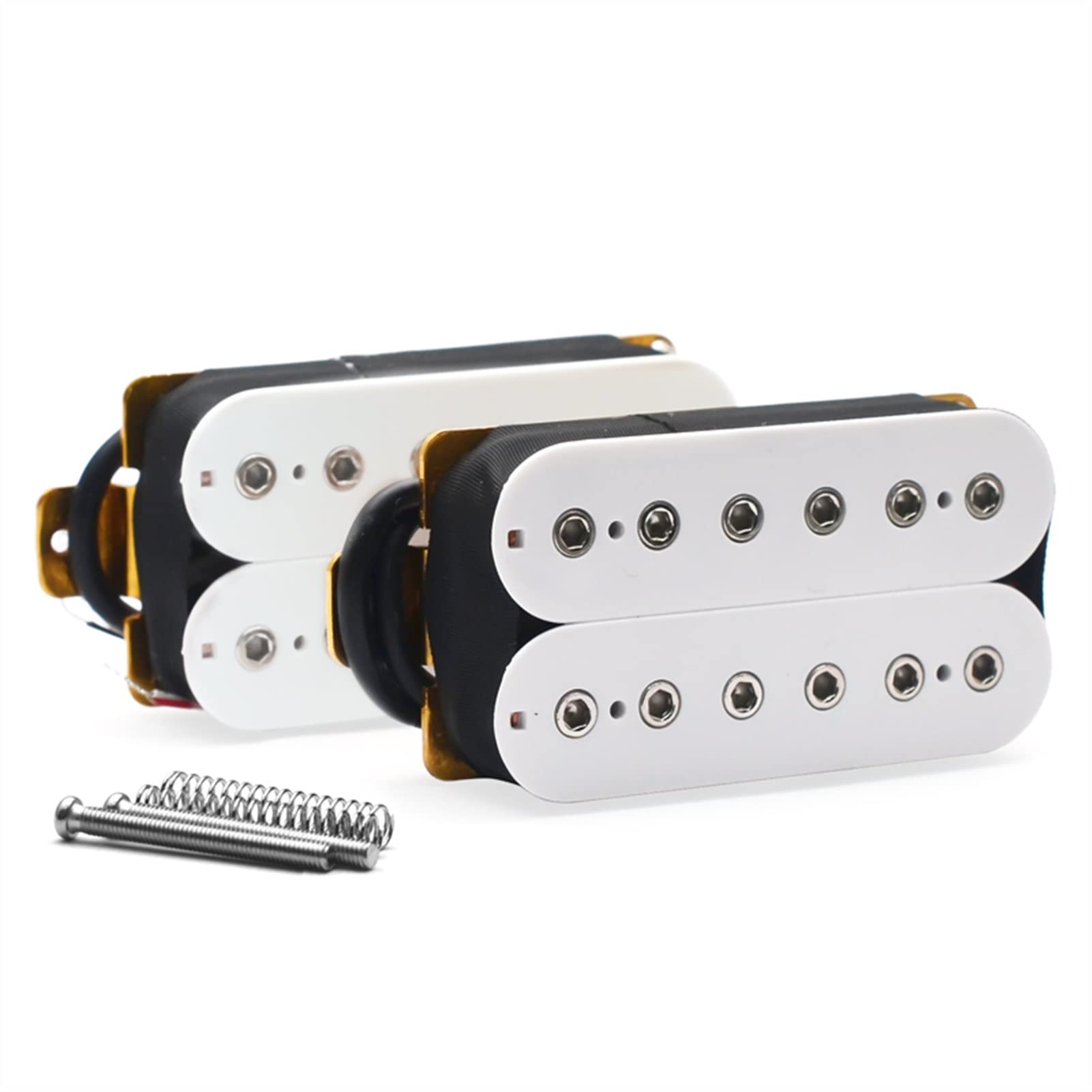 Humbuckers Pickups De Guitarra Eléctrica De 6 Cuerdas Humbucker Dual En Línea Ajustable 12 Piezas De Tornillo De Tornillo Blanco (Color : Neck and Bridge)