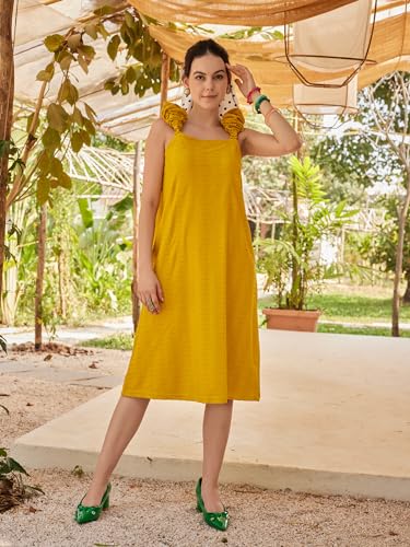 Image of PURVAJA Women's A-Line /Flared Below Knee Length Dress (Suzi-011-013)