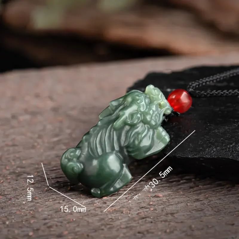 Collier pendentif Pixiu en jade de Hetian véritable sculpté