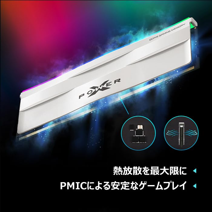 Amazon.co.jp: シリコンパワー DDR5 64GB (2x32GB) Zenith RGB 6000MHz