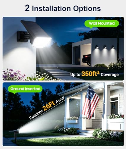 (6-Pack) LETMY Outdoor Solar LED Stake Spot Lights, 104 LED Solar Spotlights, IP65 Waterproof - image 7