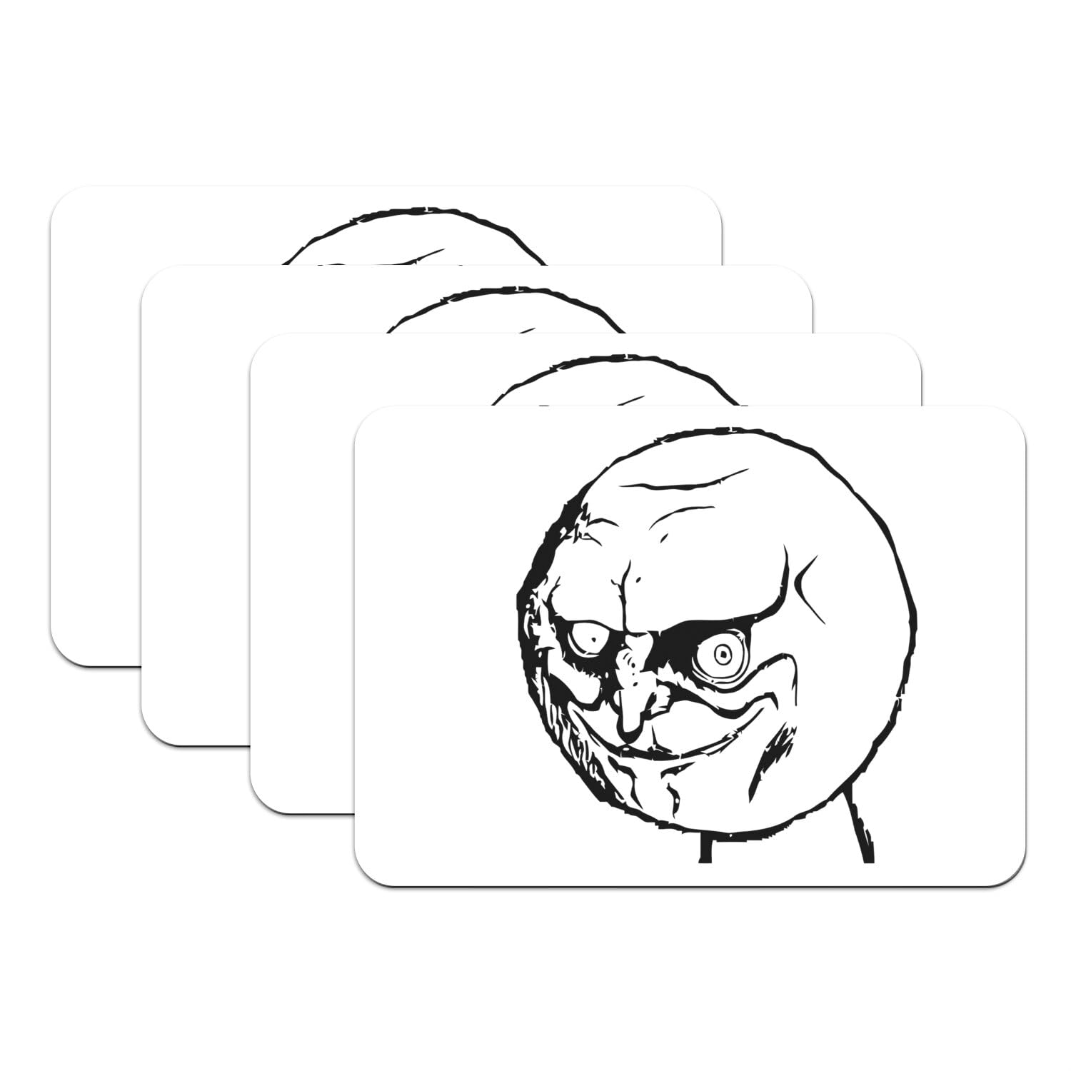Set de table Troll Meme de 4 pièces grand format en caoutchouc