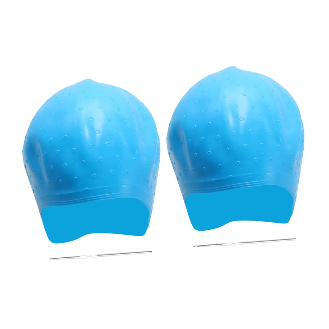 Healeved Hair Coloring Highlighting Cap Hook 2 Pack Silicone Frosting Caps for Easy Tinting