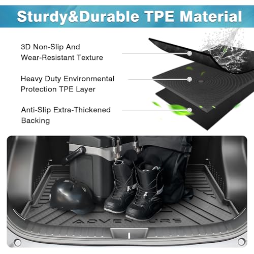 Image of Mixsuper Custom Fit Cargo Liner for 2012-2017 Toyota Prius V, All Weather Rear Cargo Mat Trunk Liners Tray Black