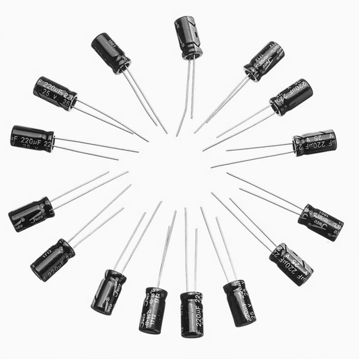 24 Values 500pcs Electrolytic Capacitor Kits (0.1uF-1000uF) 10V 16V 25V 50V Plug-in Aluminium Electrolytic Capacitor Kit Boxes