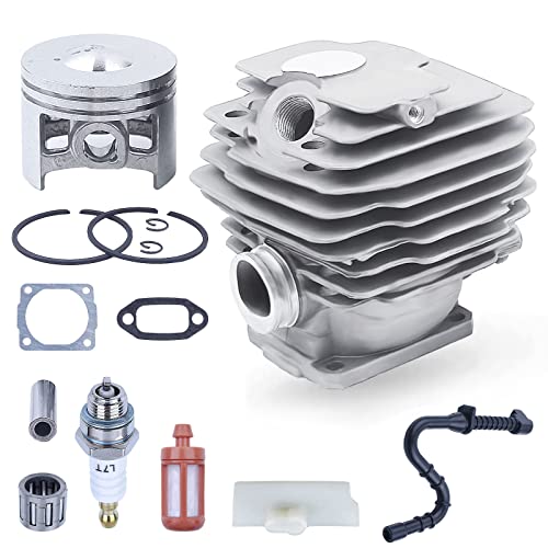 Piston et Cylindre pour STIHL 028 028AV 028AVS 028WB Tronconneuse, ADEFOL Cylindre + Piston + Joint + Bougie + Roulement Pièces de Rechange Moteur 028 AV Accessoire 14...