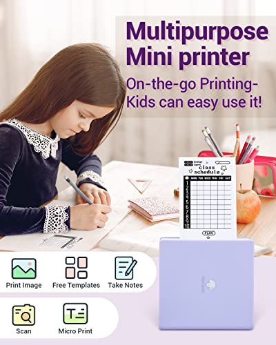 Phomemo M02 Pocket Printer-Mini Printer Bluetooth Thermal Sticker Printer For Study, Office, Home, Birthday Gift, Purple #TOP3