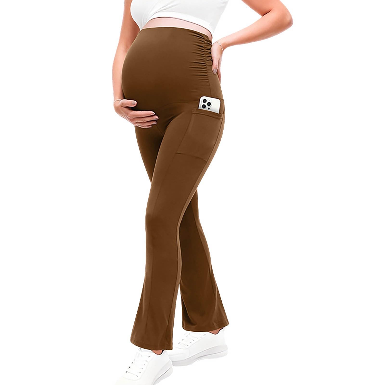 Generisch Umstandshose Umstandsmode Freizeithose Stretchgummi Yogahose Workout Elastisch Schwangerschaftsleggings Sportleggings Einfarbig Umstandsleggings Jogging High