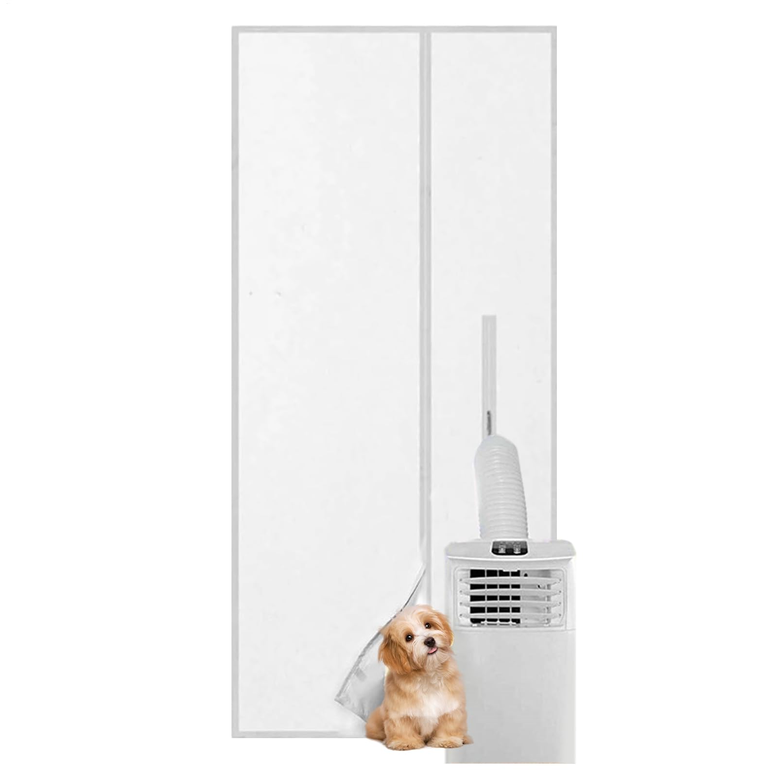 Fensterabdichtung 210x90cm Schiebetür Kit Für Tragbare Klimaanlage Fensterabdichtung Ohne Bohren Wasserdicht Universell Für Terassentür Balkon Küche Schlafzimmer RV Oxford Stoff