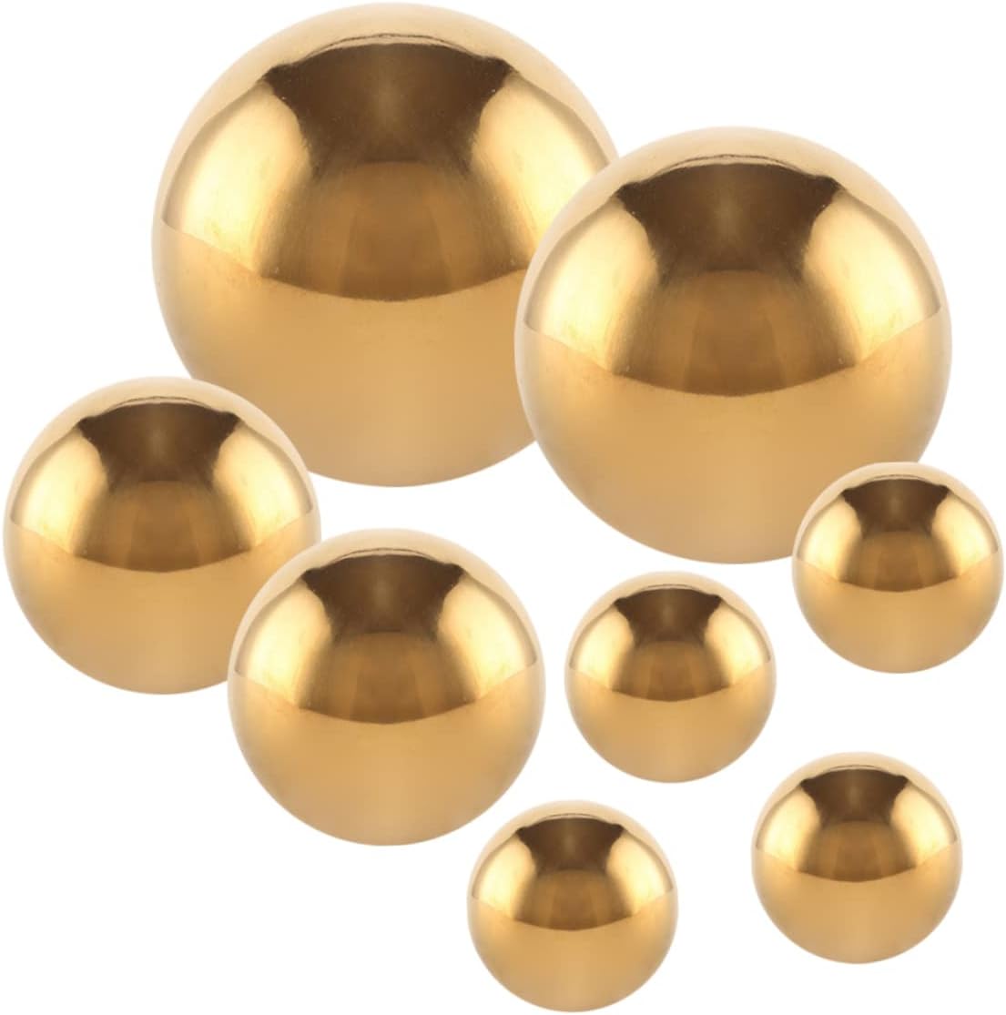 DULAI 8pcs Gazing Globe Polished Mirror Sphere Outdoor Ornaments Polished Shiny Sphere Stainless Gazing Ball Gold Trim Outdoor Reflective Ball Stainless Steel Hollow Polishing Ball