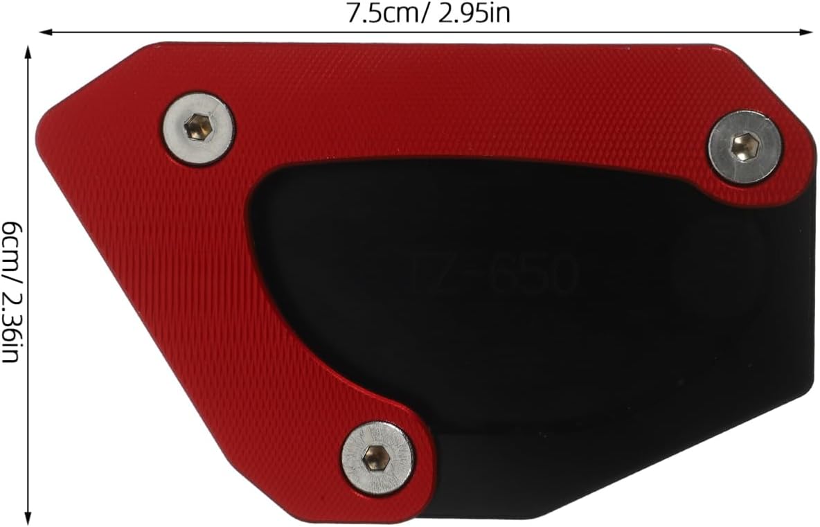 1pc Motorcycle Kickstand Pad Kickstand Extension for Lightweight Side Stand Support for Safe Parking and Floor Protection Red