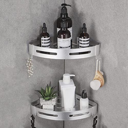 Reviews de Esquinero para baño - 5 favoritos. 48 TAGNEFLOR 2 Piezas Estanteria Ducha para Baño, repisa baño sin Taladro, con 4 Ganchos de Estantes de Esquina de baño, Accesorios para Baño Aluminio