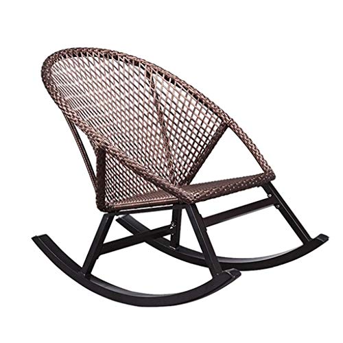 LYATW Wicker Rocking Chair Outdoor Porch Garden Lawn Deck Wicker Rocking Chair，Leisure Armchair Recliner Adult
