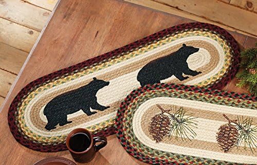 BLACK FOREST DECOR Black Bear Braided Jute Table Runner