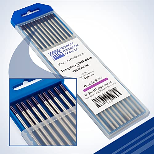 Image of Midwest Tungsten Service TIG Welding Tungsten Electrodes 10-Pack (Purple - Rare Earth Blend (EWG), 1 /8 inch)