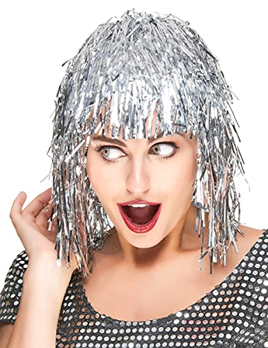 DEGUISE TOI Parrucca Argento Metallizzato Adulti - Argento - Taglia Unica