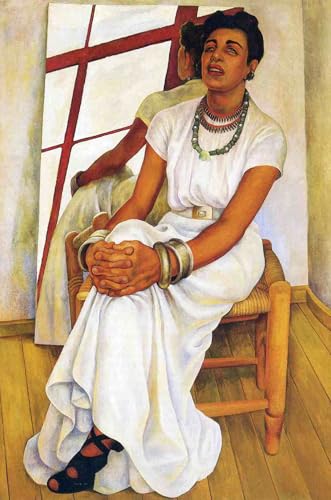 Affiche portrait de Diego Rivera Femme assise peinture abstraite toile 40x60cm
