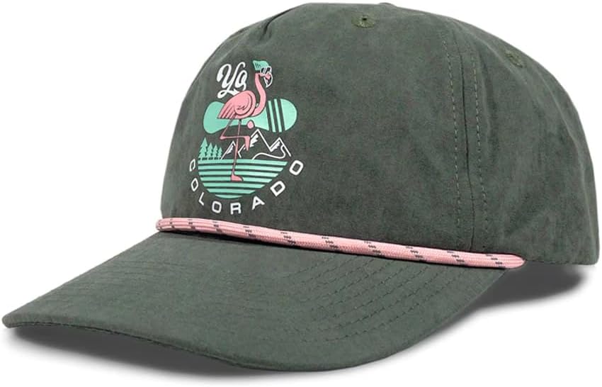 Colorado Rope Hat for Men Women - Yardbird Rider Rope Hats, Flamingo Gifts, Surfer, Fishing or Baseball Cap