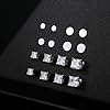YADOCA 4 Pairs Magnetic Earrings for Men Women Stainless Steel No Piercing Square Cubic Zirconia Clip on Earring Fake Earring Magnet Earrings for Men 4-7mm #5