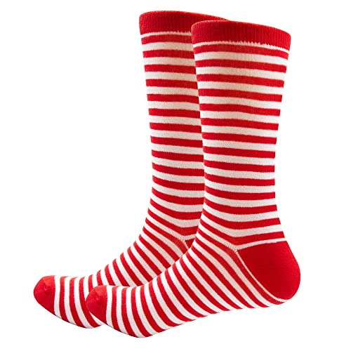 Jacob Alexander Men's Candy Cane Red White Stripe Socks