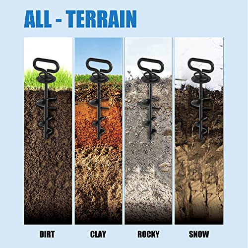 Image of Eurmax USA Heavy-Duty Dog Tie Out Stakes Easy Installation Yard Dog Leash Anchor Dog Stake for Outside Portable Camping Dog Ground Anchor Dog Anchor for Large Dogs,Trampoline,2-Pack(Black)