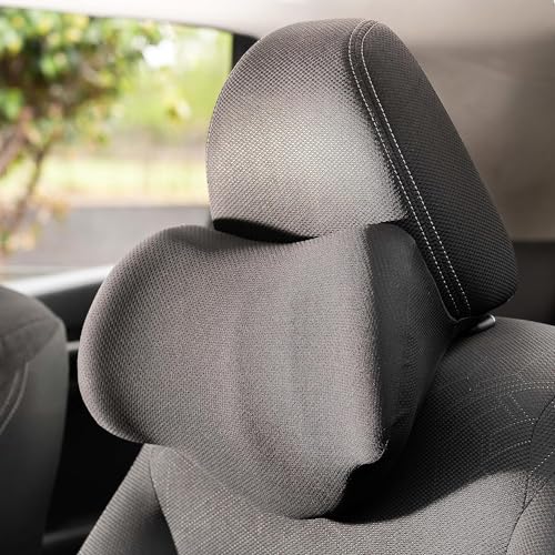 Image of araami Car Neck Rest Pillow Seat Cushion Headrest Ergonomic Neck Support Help Relieve Neck Pain for Driver Front Back Seat, Office Chair, Fit Most Vehicles (Black Pack of 1) (Oval Shape)