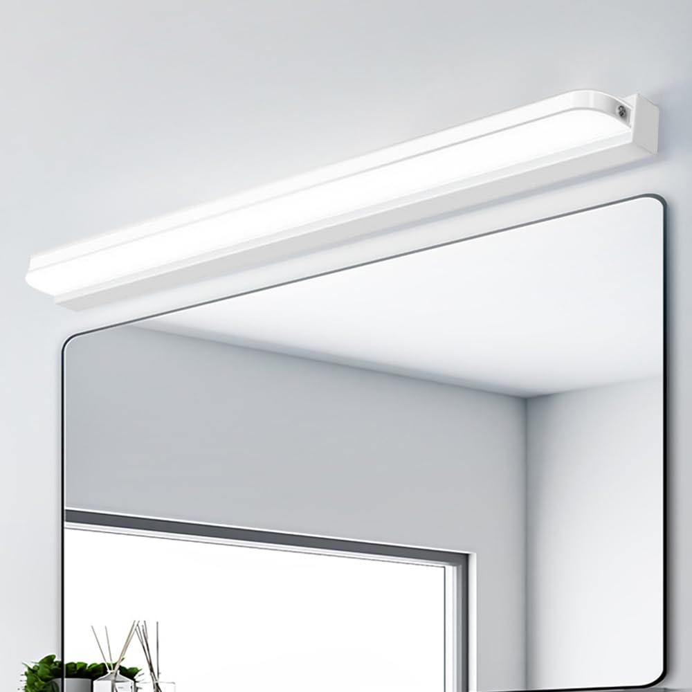 Aplique pared interior 6000K, lampara espejo baño led, lámpara de pared led largo 60cm, 14W moderna apliques dormitorio, sala de estar, pasillo (Blanco-14W)