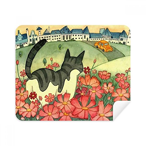 Chiffon lunettes chat aquarelle pour écran téléphone au bureau