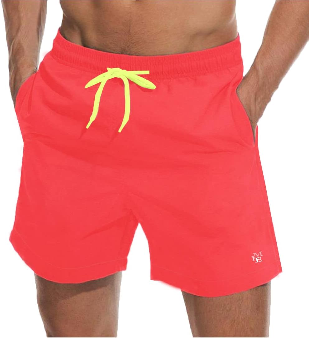 Beach Shorts Swim Trunks Quick Dry Men's Bathing Suit with Mesh Lining/Side Pockets