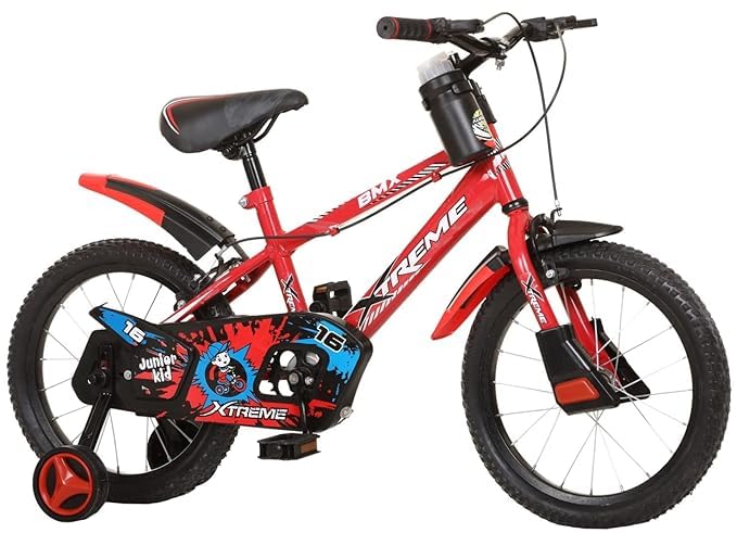 Image of JUNIOR KID 16 Inch JKX Series Kids Rigid Cycle for Boys & Girls 4 to 7 Years with Training Wheel Red