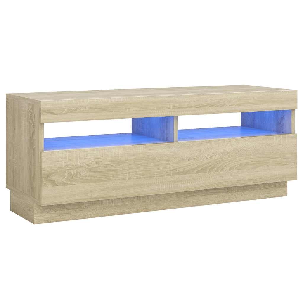scaffale tv con luci sonoma oak misure 100 x 35 x 40 cm