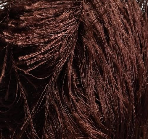 Image of Eyelash Fun Fur Yarn Premium 100% Polyester 164 Yds (150 Mt), 3.53 Oz (100 Gr) Colorful Crochet Yarn Dıy Hand Knitting (Brown, 3 Skein)