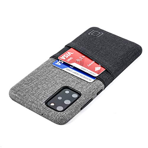 Dockem Étui Portefeuille pour Galaxy S20 Plus avec Plaque Métallique Invisible pour Montage Magnétique M2 Style de Toile Mince Poche pour Fente pour Cartes en Cuir Synthétique (Noir et Gris)