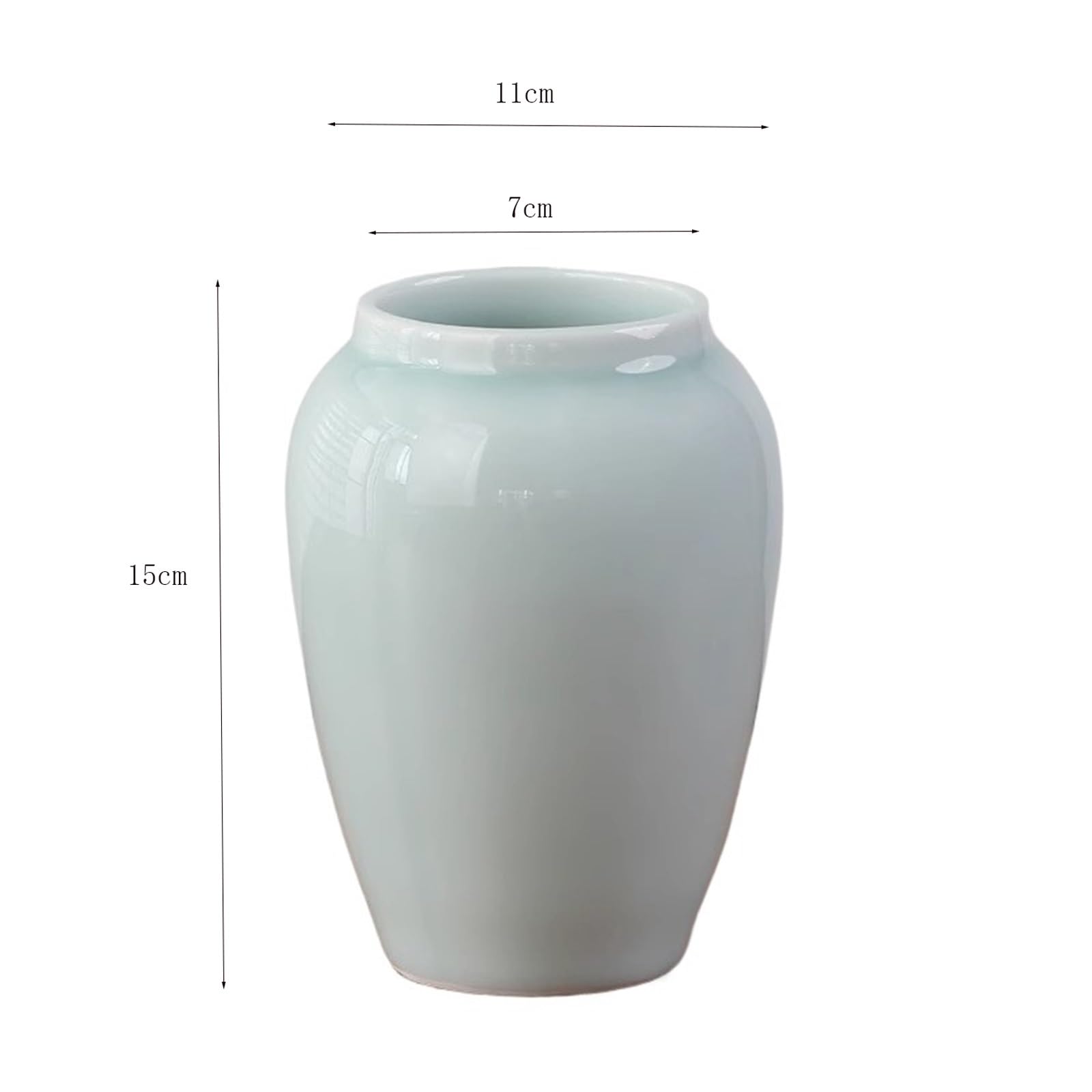 Casa Vaso in ceramica in stile minimalista cinese di grande diametro, alto 15 cm