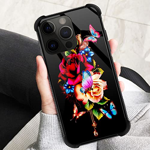 Coque iPhone 14 Pro Max rose robuste en verre organique