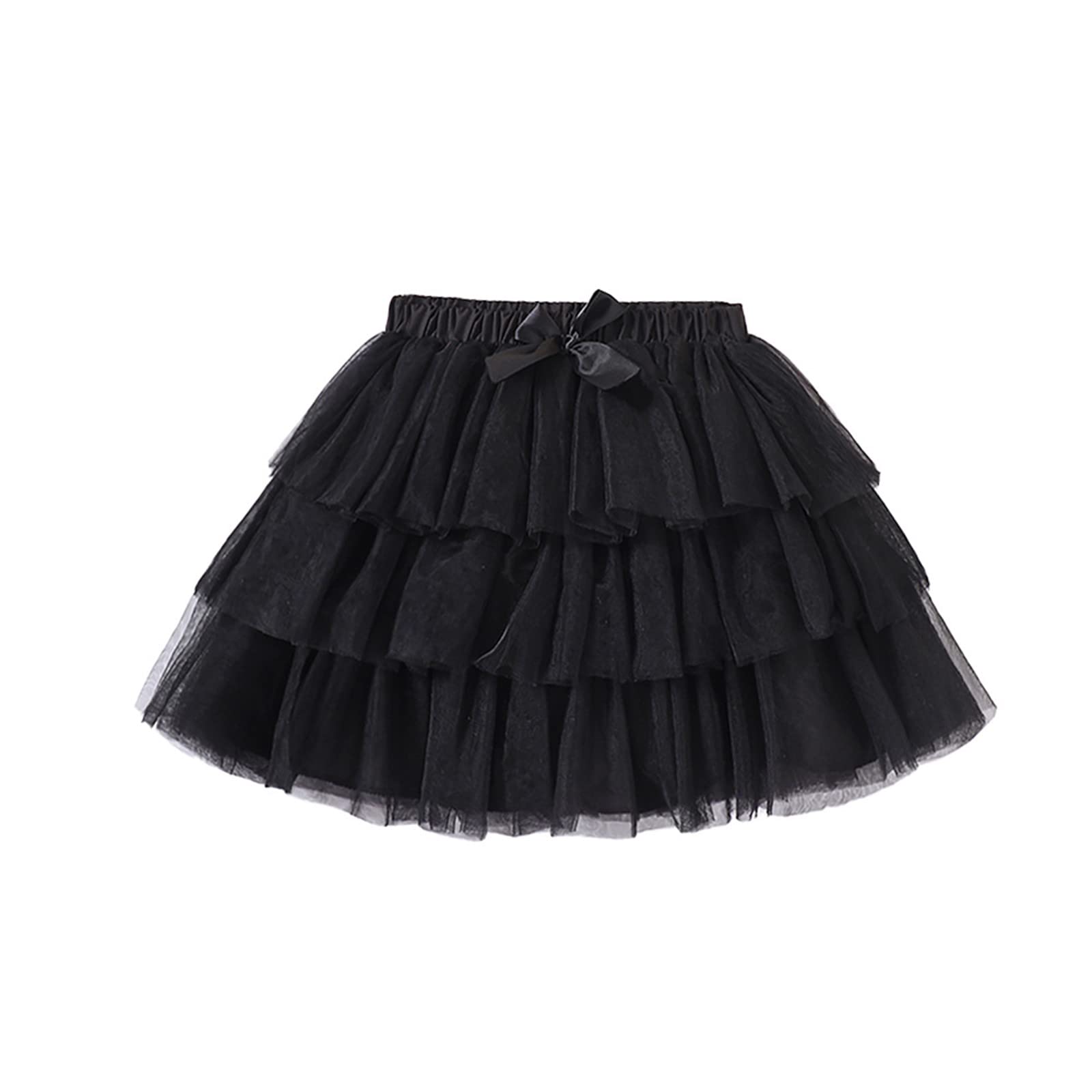 Baby Girls Layered Tutu Skirt Toddler Tulle Dress Skirt Dance Ballet Skirts Party Birthday Daily Wear (Black, 3-4 Years)