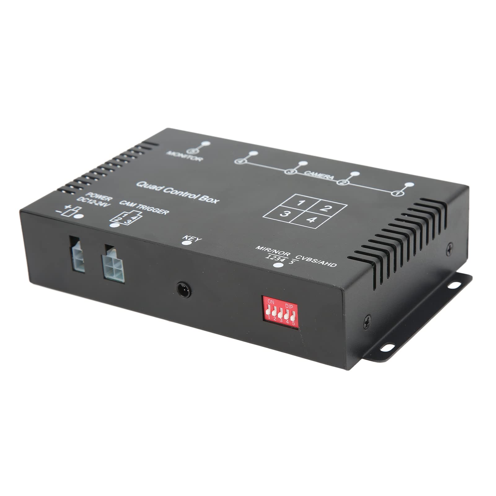 Generic Divisor de Vídeo de 4 Canales, Convertidor PAL NTSC para Vehículos de Ingeniería, Barcos, 1 Caja de Control de Imagen