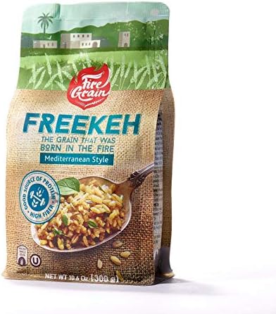 Fire Grain Freekeh - Cracked Flame Roasted Whole Grain, Healthy Ancient Superfood, High in Protein, Vegan, Easy to Cook, Heirloom from the Galilee Mountains. 10.6 oz (Mediterranean, 1 Pack)