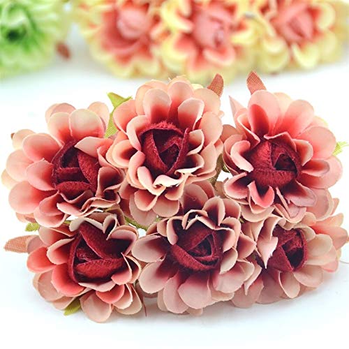 60 pcs/lot 4 cm Soie Rose Bouquet De Fleurs Artificielles pour La Décoration De Mariage Scrapbooking À La Main Couronnes Faux Fleur