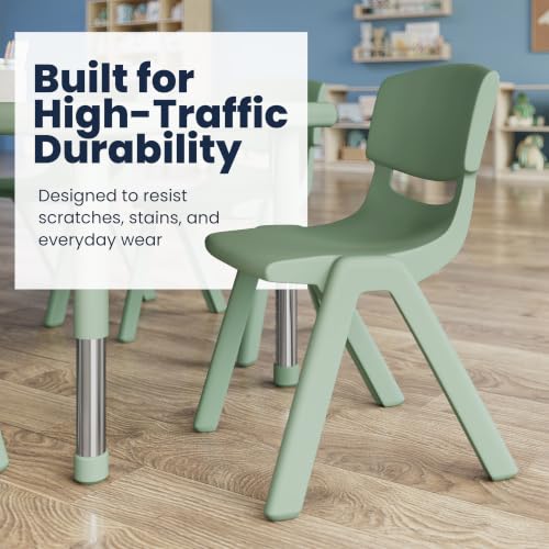 Image of Flash Furniture Stackable Plastic School Chair, Sage, Set of 2