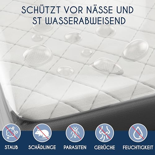 Matratzenhülle Kunststoff - 2er-Set - 90 x 200 (Dicke 30 cm) - Matratzenschutz mit Breitem Reißverschluss - Matratzen-Tasche für Aufbewahrung, Lagerung, Umzug - Aufbewahrungstasche für Matratzen