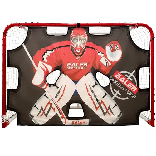 EALER HTST50 72'' x 48'' Hockey Goalie Shooting Target - Hockey Goal Practice Targets with 11 Target Holes - Premium Tear-Proof Heavy-Duty Fabric